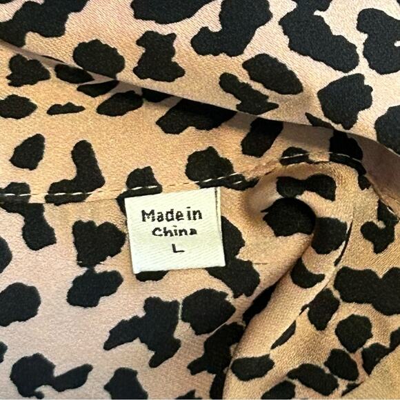 Equipment Temera Leopard Shirtdress Blush Size Large - Picture 6 of 13